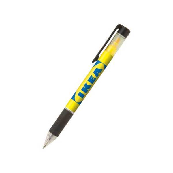 Duplex Rubber Grip Ballpoint Pen & Highlighter