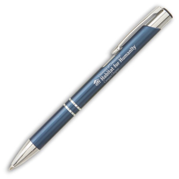 Tres-Chic Vibrant Matte Barrel Ballpoint Pen w/ Chrome Accents