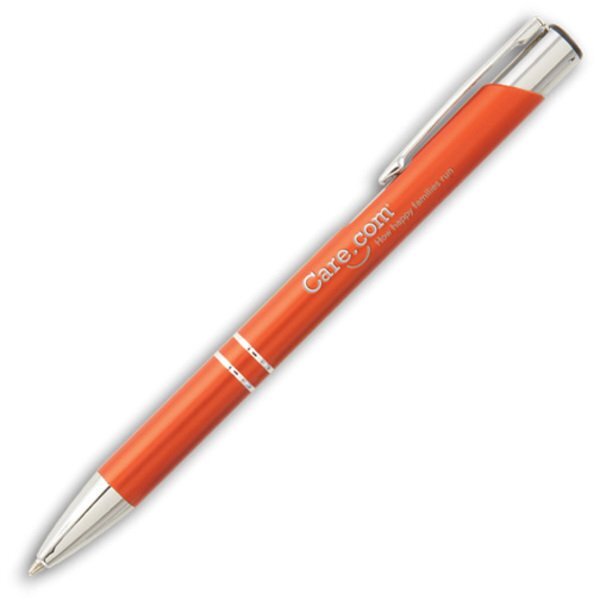 Tres-Chic Vibrant Matte Barrel Ballpoint Pen w/ Chrome Accents