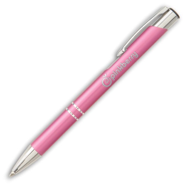 Tres-Chic Vibrant Matte Barrel Ballpoint Pen w/ Chrome Accents