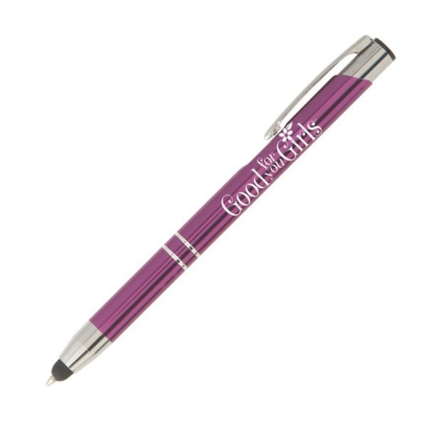 Tres-Chic Ballpoint Stylus Pen w/ Chrome Accents