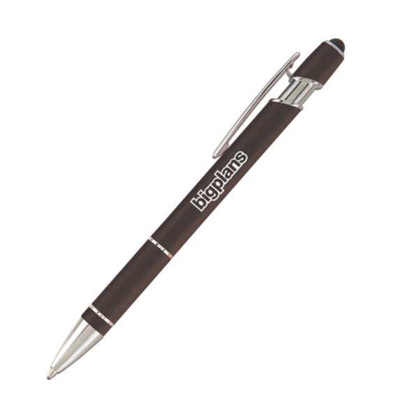 Ellipse Matte Finish Ballpoint Stylus Pen w/ Textured Grip