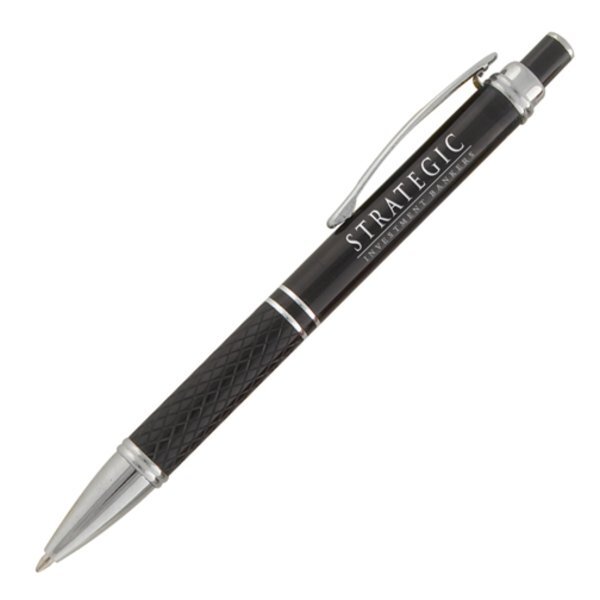 Phoenix Click Action Textured Grip Ballpoint Pen w/ Chrome Accents
