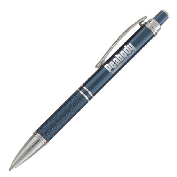 Phoenix Click Action Textured Grip Ballpoint Pen w/ Chrome Accents