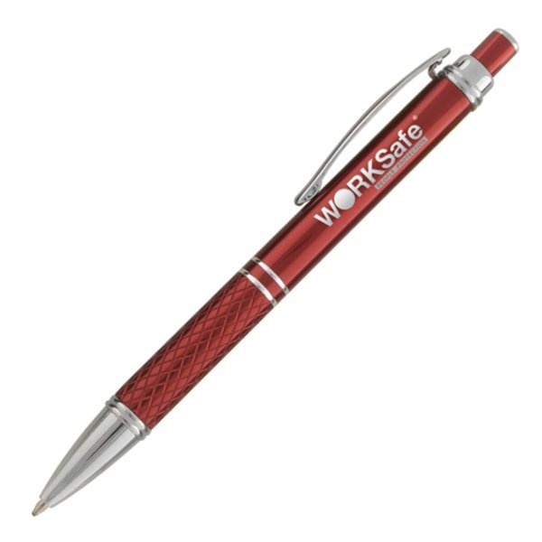Phoenix Click Action Textured Grip Ballpoint Pen w/ Chrome Accents