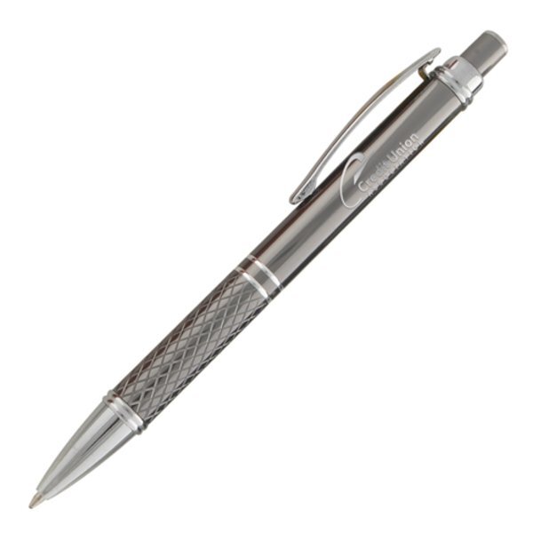 Phoenix Click Action Textured Grip Ballpoint Pen w/ Chrome Accents