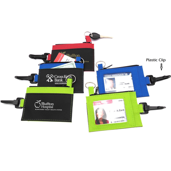 Clip-On ID Holder Zip Purse