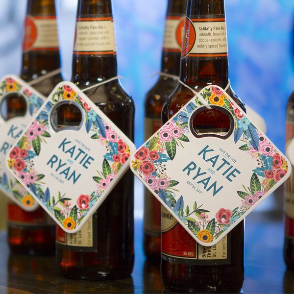 Coaster Bottle Opener w/ Magnet, Full Color Imprint