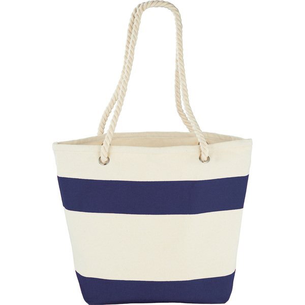 Cotton Canvas Capri Stripes Shopper Tote