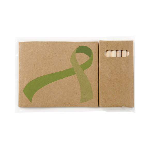 Awareness Ribbon Adult Coloring Book & 6-Color Pencil Set To Go