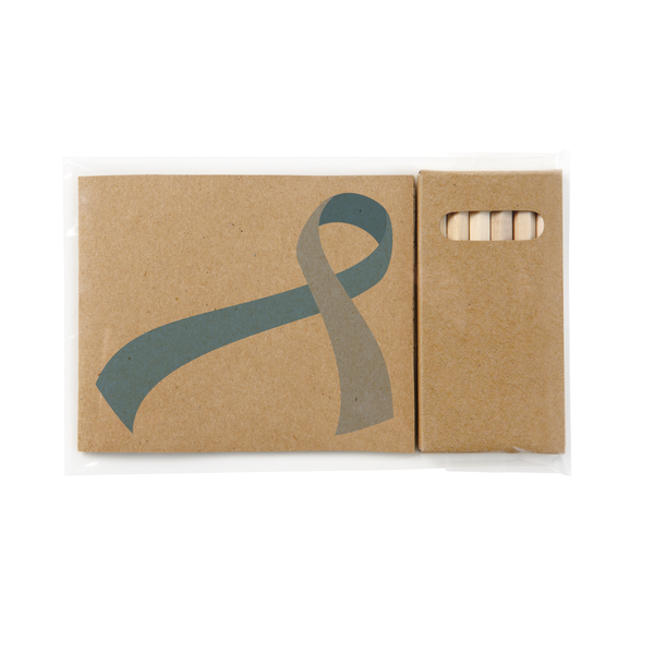 Awareness Ribbon Adult Coloring Book & 6-Color Pencil Set To Go