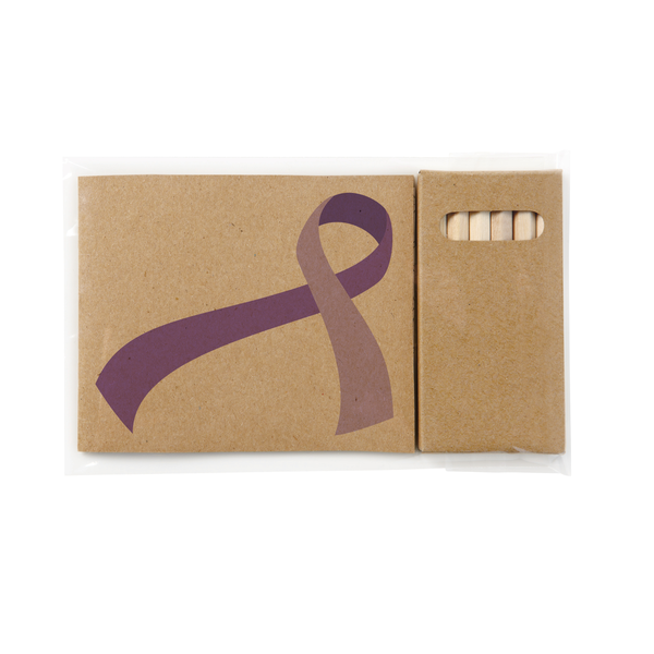 Awareness Ribbon Adult Coloring Book & 6-Color Pencil Set To Go