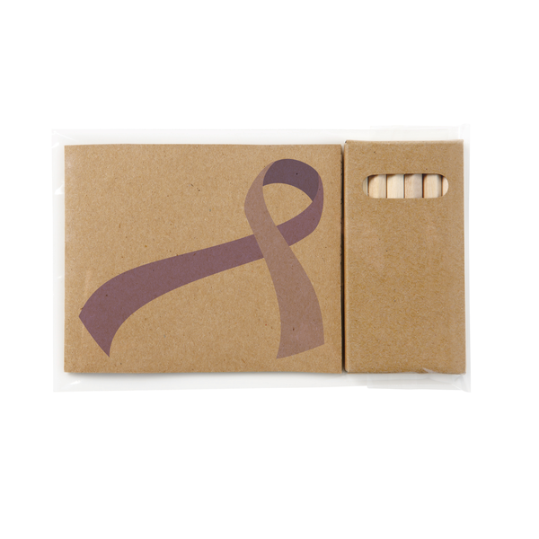 Awareness Ribbon Adult Coloring Book & 6-Color Pencil Set To Go