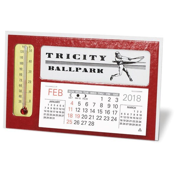 Window Desk Calendar with Thermometer