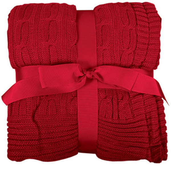 Cable Knit Lambswool Blanket, 50" x 60"