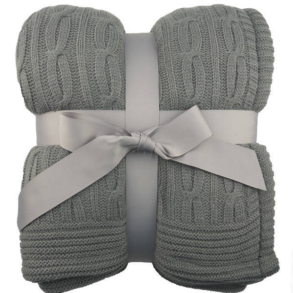 Cable Knit Lambswool Blanket, 50" x 60"