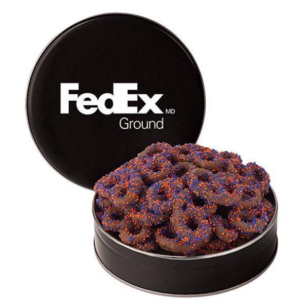 Corporate Color Chocolate Pretzel Tin, 6oz.