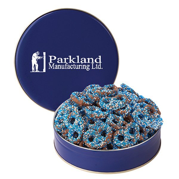 Corporate Color Chocolate Pretzel Tin, 6oz.