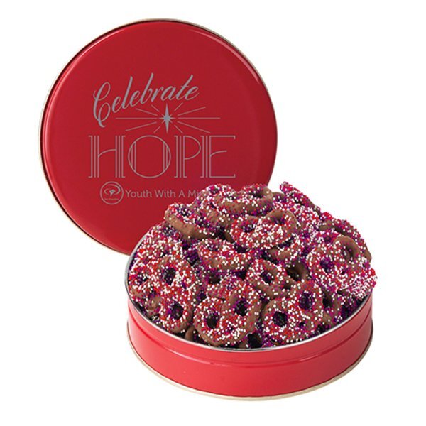 Corporate Color Chocolate Pretzel Tin, 6oz.
