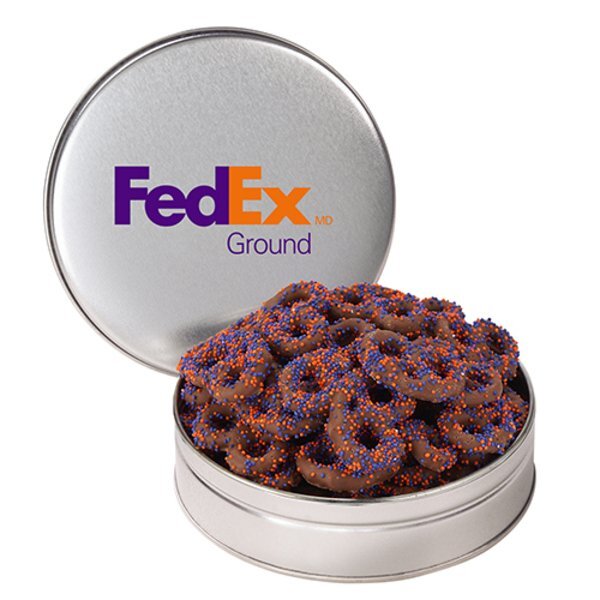 Corporate Color Chocolate Pretzel Tin, 6oz.