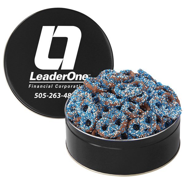 Corporate Color Chocolate Pretzel Tin, 1lb 11.2oz.