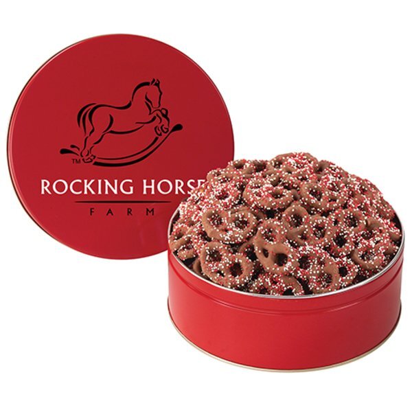 Corporate Color Chocolate Pretzel Tin, 1lb 11.2oz.