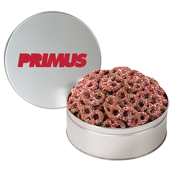 Corporate Color Chocolate Pretzel Tin, 1lb 11.2oz.