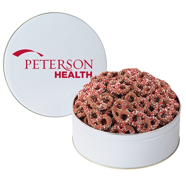 Corporate Color Chocolate Pretzel Tin, 1lb 11.2oz.