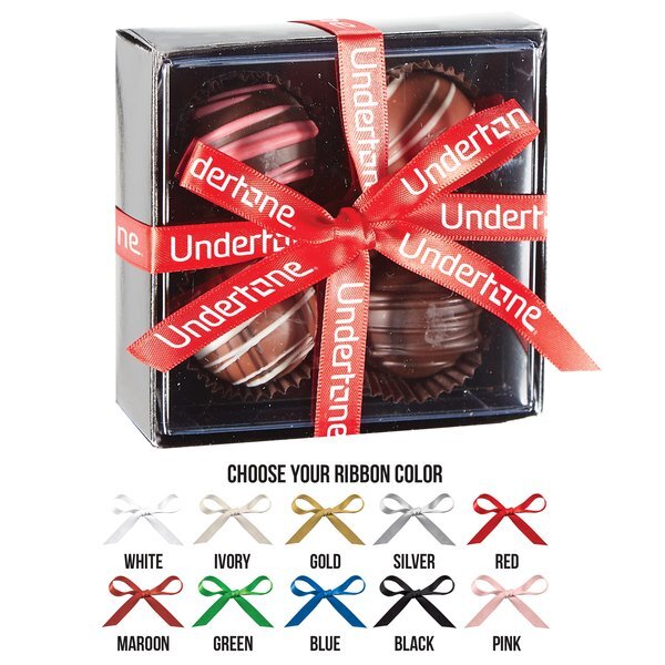 Decadent 4 Piece Truffle Box w/ Custom Imprint Bow