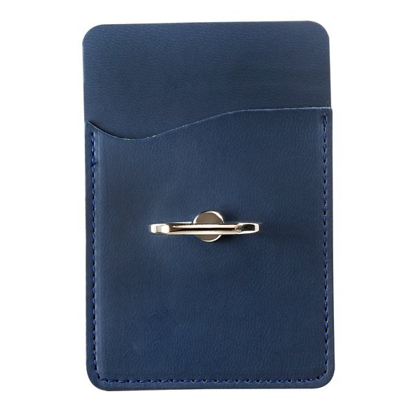 Tuscany™ Leatherette Smartphone Pocket Card Holder w/ Metal Ring Phone Stand