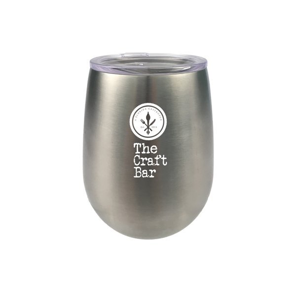 Stemless Wine Tumbler w/ Lid, 9oz.