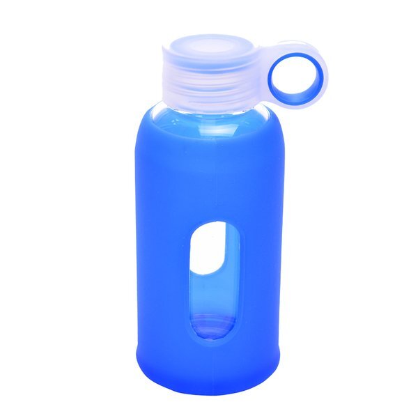 Glass Water Bottle w/ Silicone Grip, 12oz.
