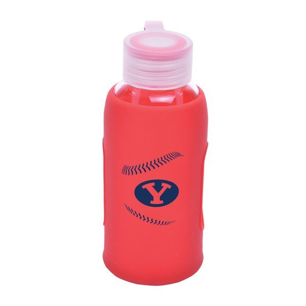 Glass Water Bottle w/ Silicone Grip, 12oz.