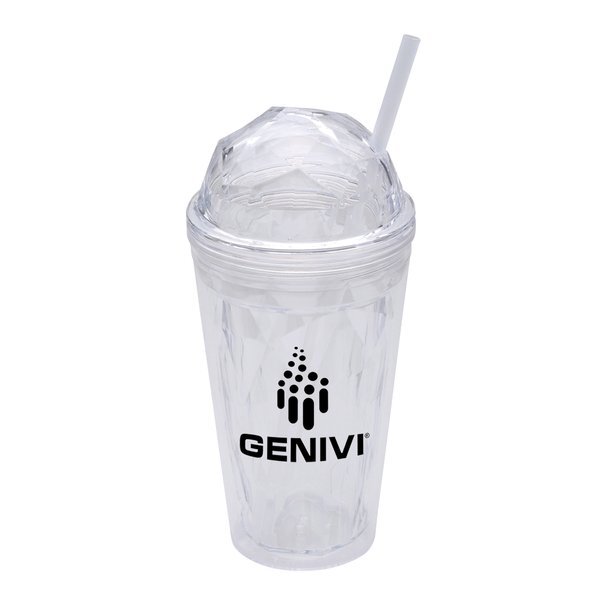 Geometric Domed Double Wall Acrylic Tumbler, 16oz.