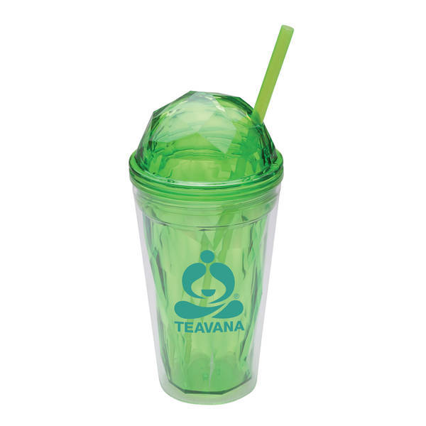 Geometric Domed Double Wall Acrylic Tumbler, 16oz.