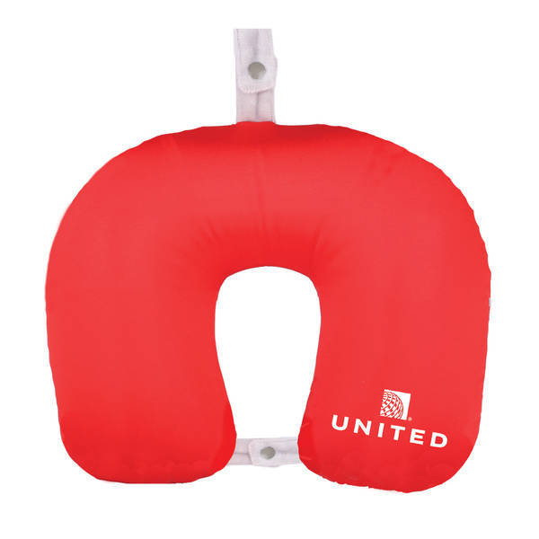 Inflatable Neck Pillow w/ Soft Fleece