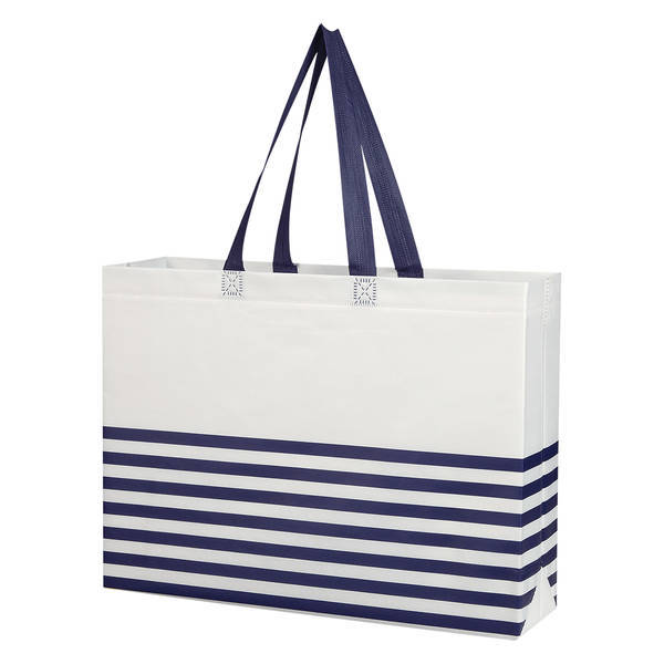 Horizontal Stripe Non-Woven Tote Bag