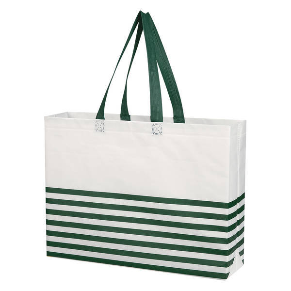 Horizontal Stripe Non-Woven Tote Bag