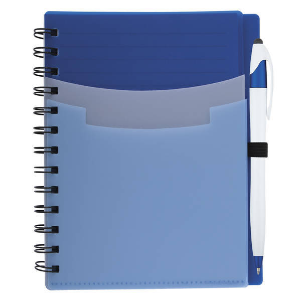 Tri-Pocket Notebook and Pen, 5" x 7"