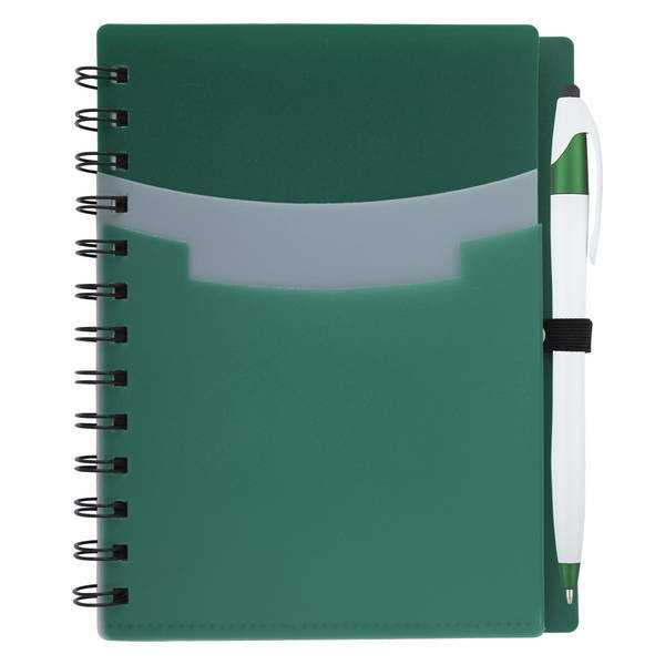 Tri-Pocket Notebook and Pen, 5" x 7"