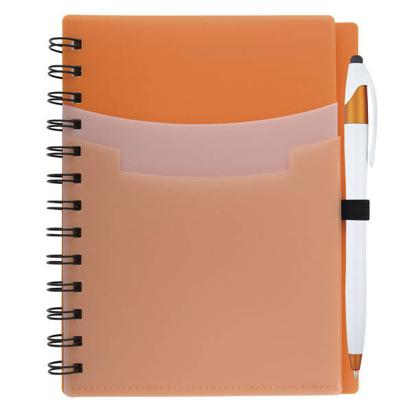 Tri-Pocket Notebook and Pen, 5" x 7"