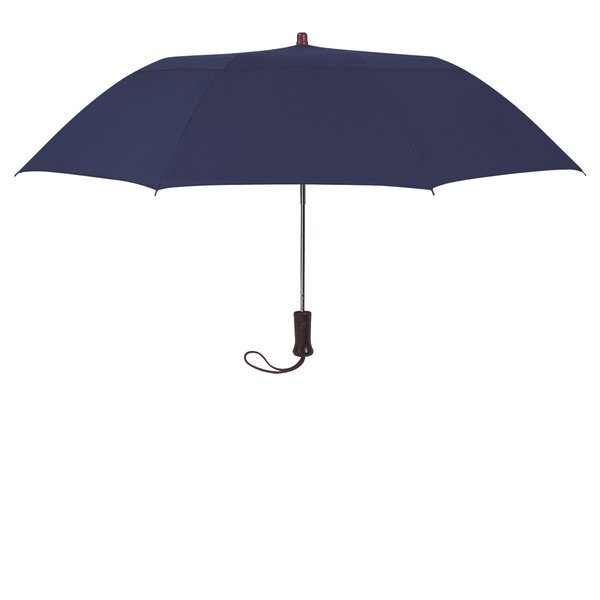 Telescopic Folding Wood Handled Umbrella, 44" Arc