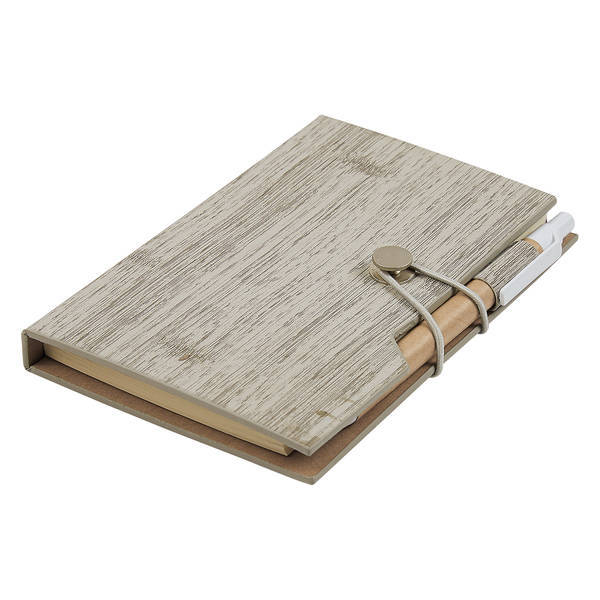 Woodgrain Pattern Notebook w/ Stickies