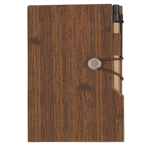 Woodgrain Pattern Notebook w/ Stickies