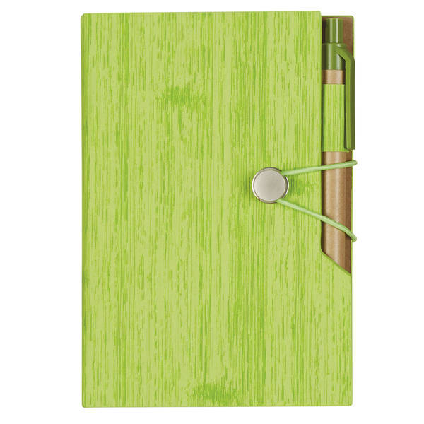Woodgrain Pattern Notebook w/ Stickies