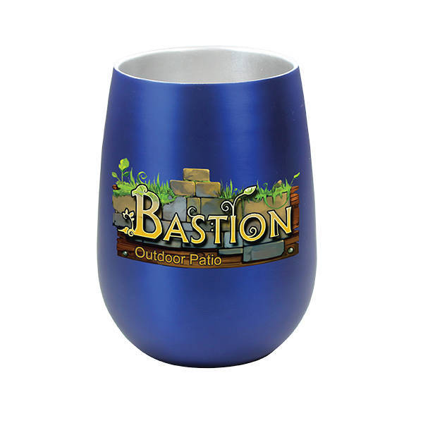 Soft Touch Halcyon™ Stainless Steel Wine Glass, 12oz., Full Color Imprint