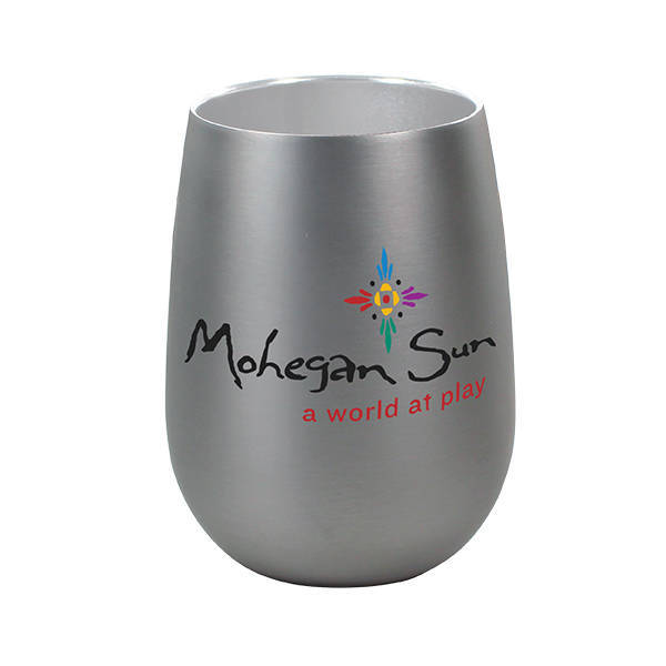Soft Touch Halcyon™ Stainless Steel Wine Glass, 12oz., Full Color Imprint