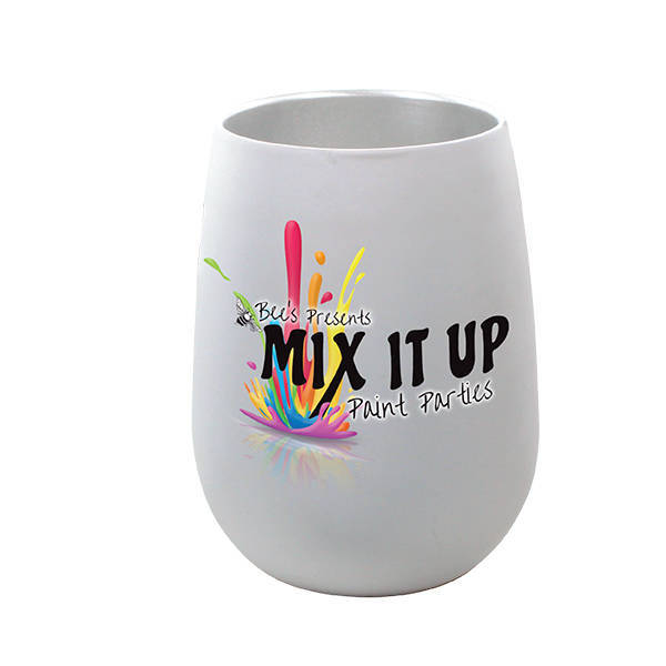 Soft Touch Halcyon™ Stainless Steel Wine Glass, 12oz., Full Color Imprint