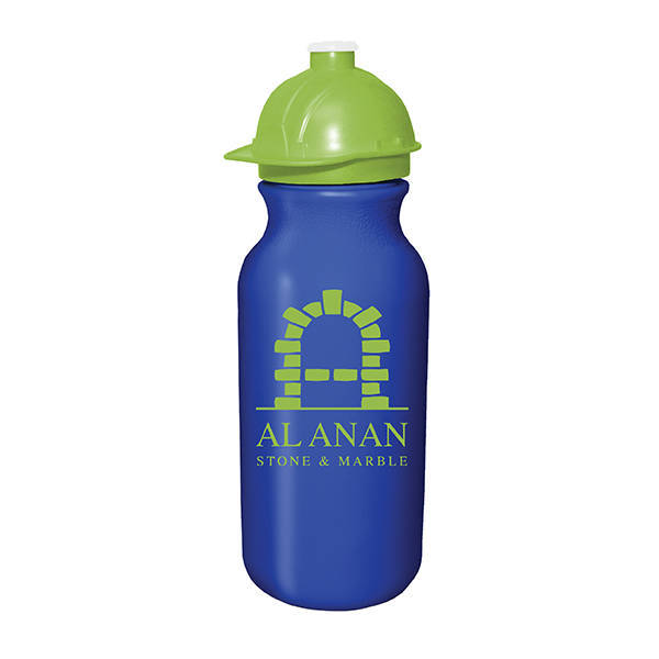 Safety Helmet Sport Bottle w/ Push 'n Pull Cap, 20oz.