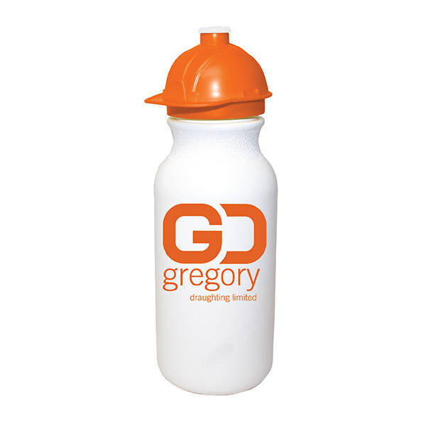 Safety Helmet Sport Bottle w/ Push 'n Pull Cap, 20oz.